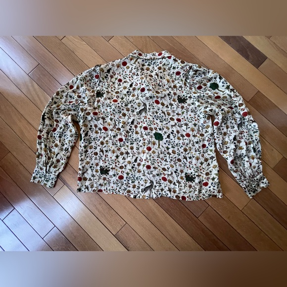 Samantha Pleet Glance Blouse Illuminated Print Unicorn Floral Top 4X - Picture 3 of 16